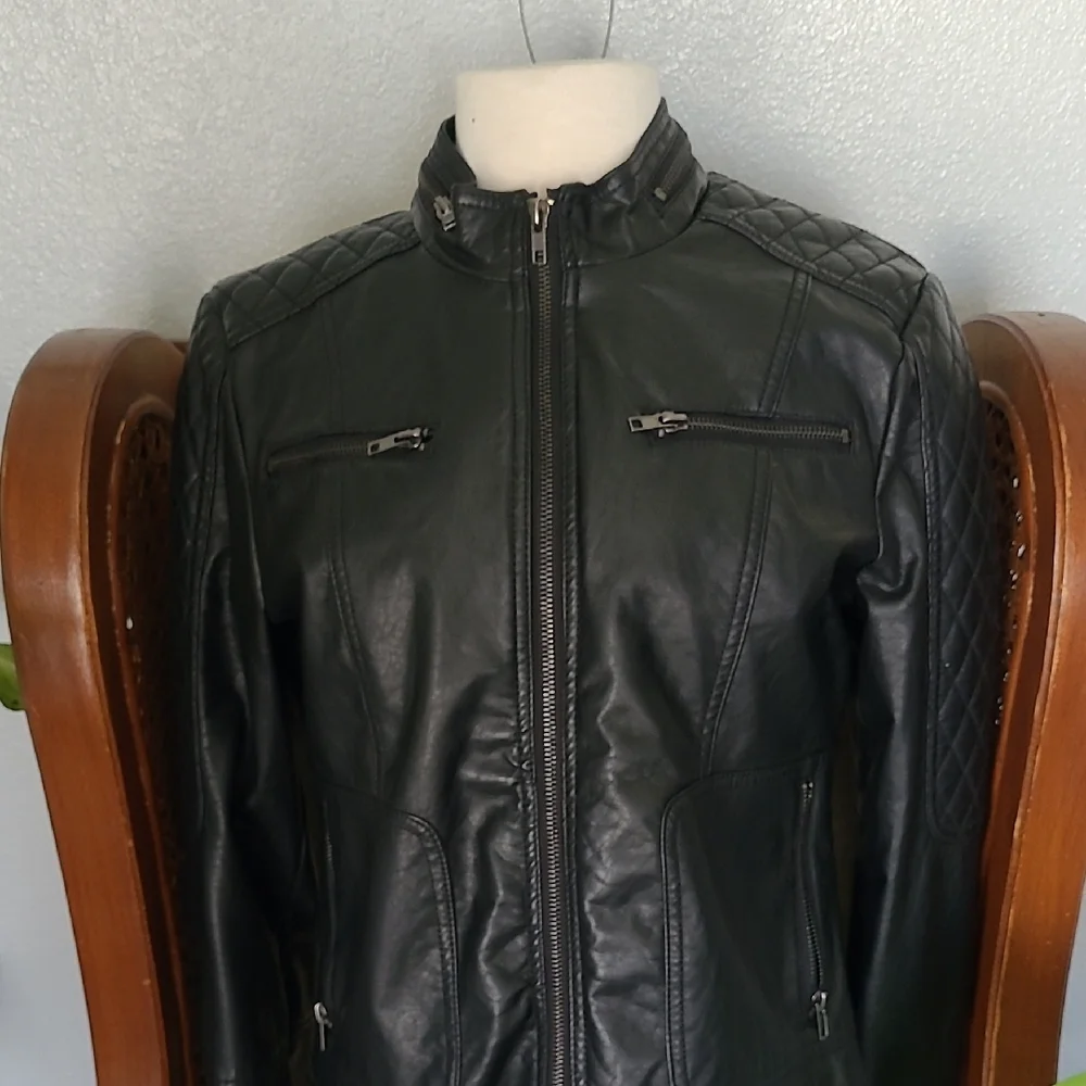 Maralyn & Me Black Faux Leather Jacket - Picture 5 of 13